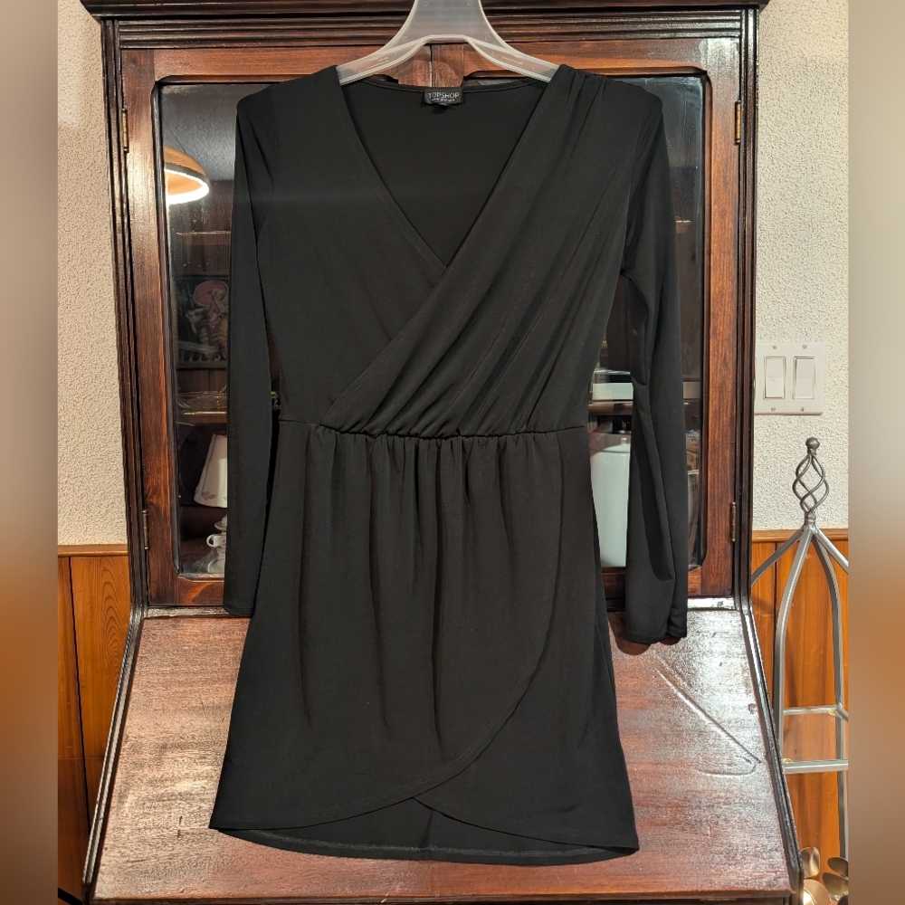 Topshop Black Long Sleeve Dress
